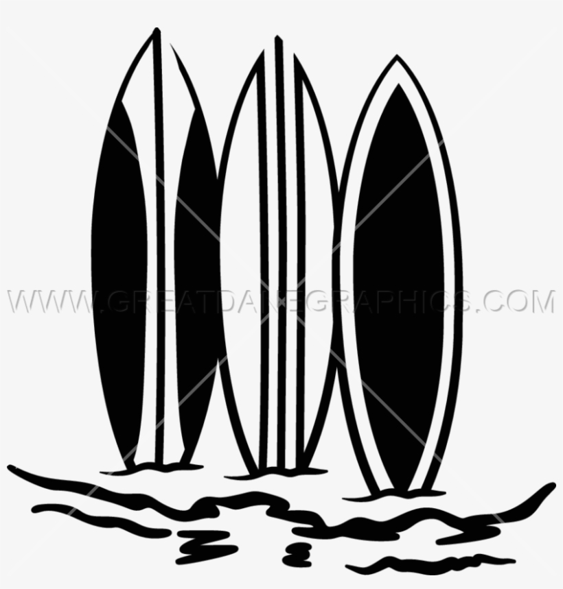 Surfboard - Surfing - Surfboard Black And White Illustration Transparent, transparent png