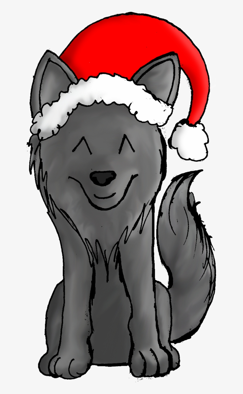 Pencil And In Color - Christmas Wolf, transparent png
