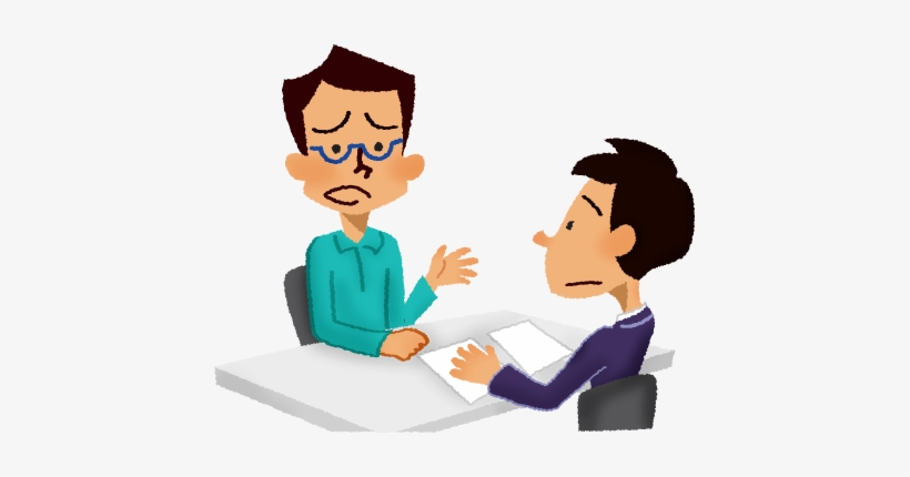 Worried Man Having Consultation Free Illustrations - Two Person Meeting Png, transparent png