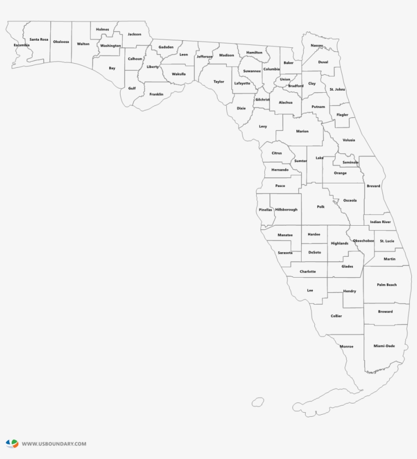 Florida Map Outline Png - Sketch, transparent png