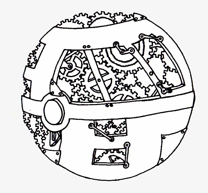 Steampunk Pokeball By Looja - Pokeballs Coloring Pages Printable, transparent png