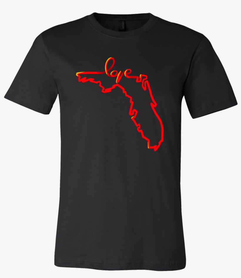 Love Florida State Map Outline Souvenir Gift T-shirt - Welshly Arms T Shirt, transparent png