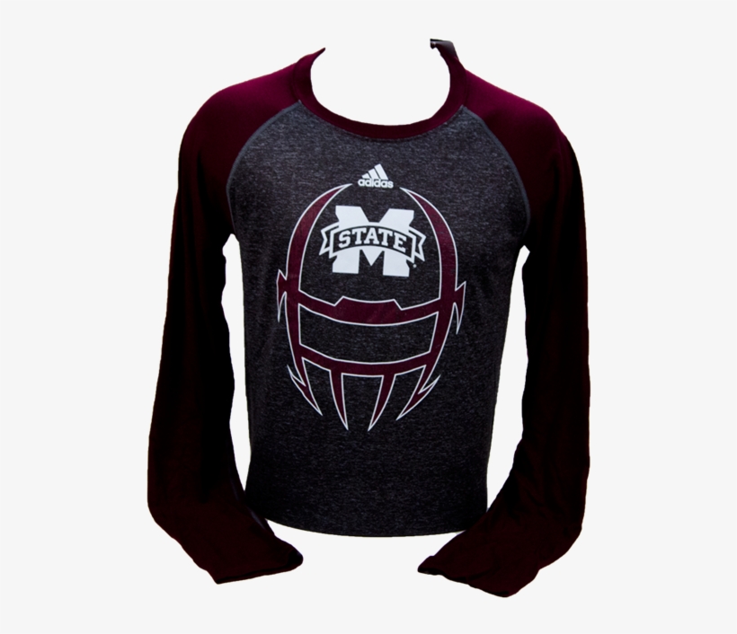 Adidas Banner M Helmet Outline Raglan Long Sleeve Tee - Mississippi State Bulldogs Colosseum Girls Youth Titanium, transparent png