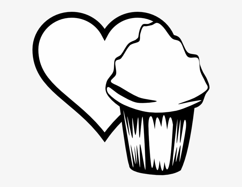 Graphic Black And White Cupcake Image Clip Art At Clker - Cupcake, transparent png