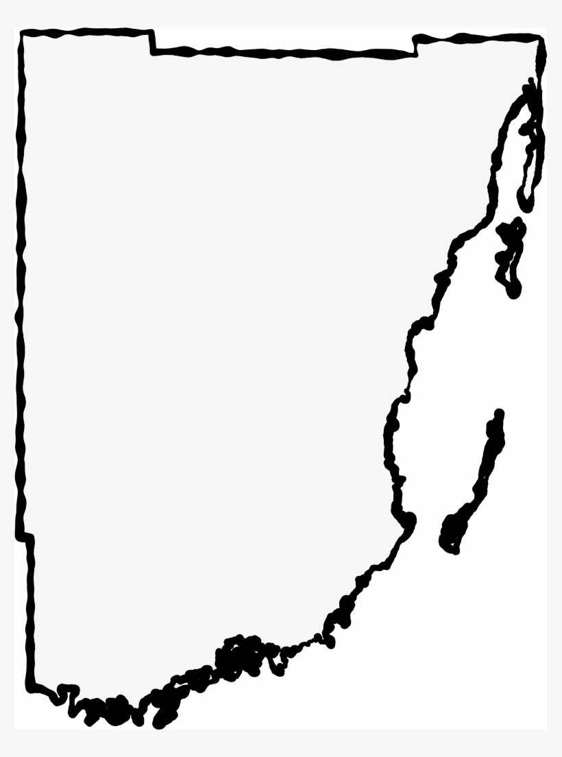 A Map Of Miami-dade With A Black Squiggle Outline - Outline Of Miami Florida, transparent png