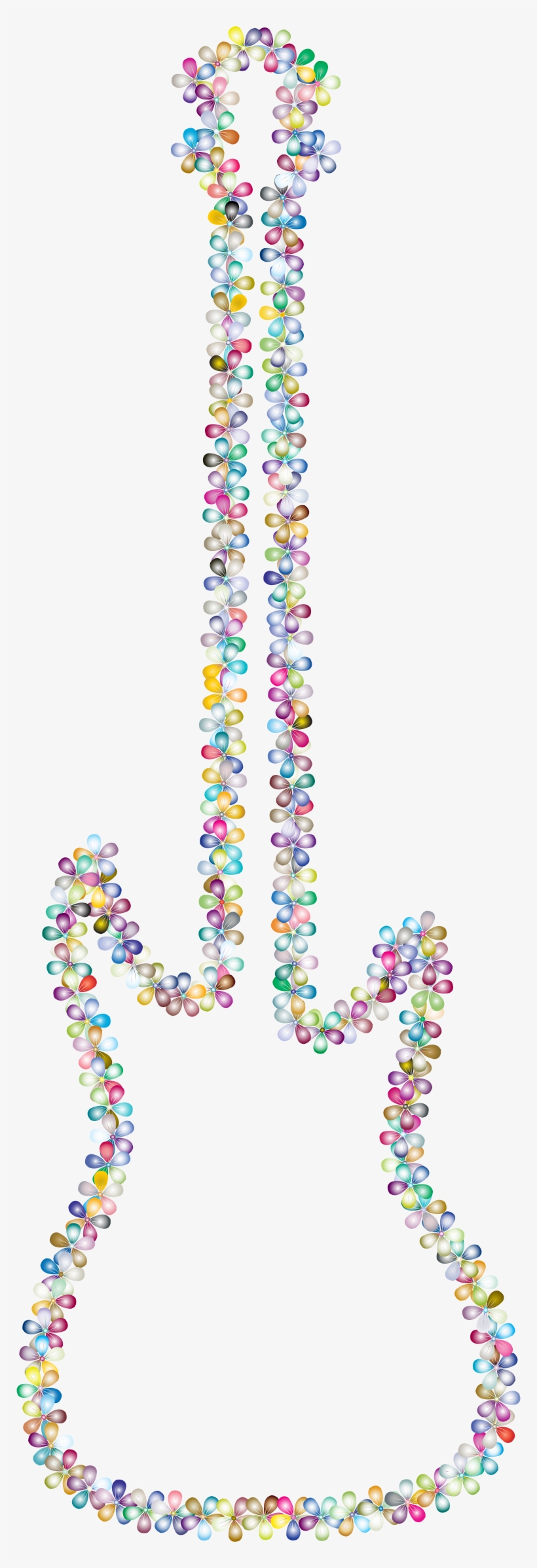 This Free Icons Png Design Of Prismatic Floral Guitar, transparent png