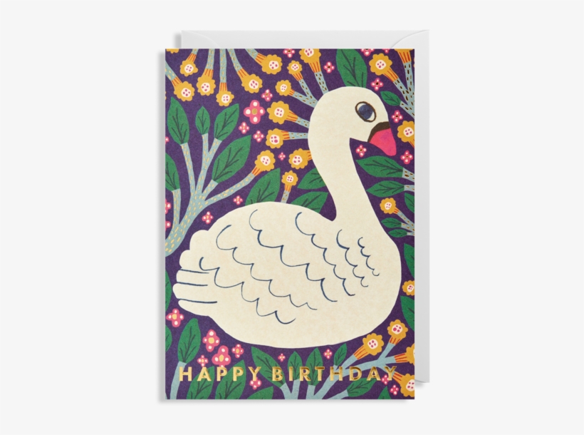 Happy Birthday Swan Greeting Card - Swan Greeting Card, transparent png