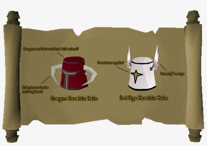 3rd Age & Dragon Heraldic Helmets - Runescape Quest, transparent png