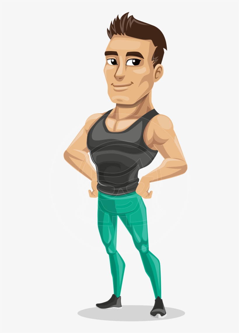 Jim Is An Athletic Male Fitness Character In Sports - Fitness Cartoon, transparent png