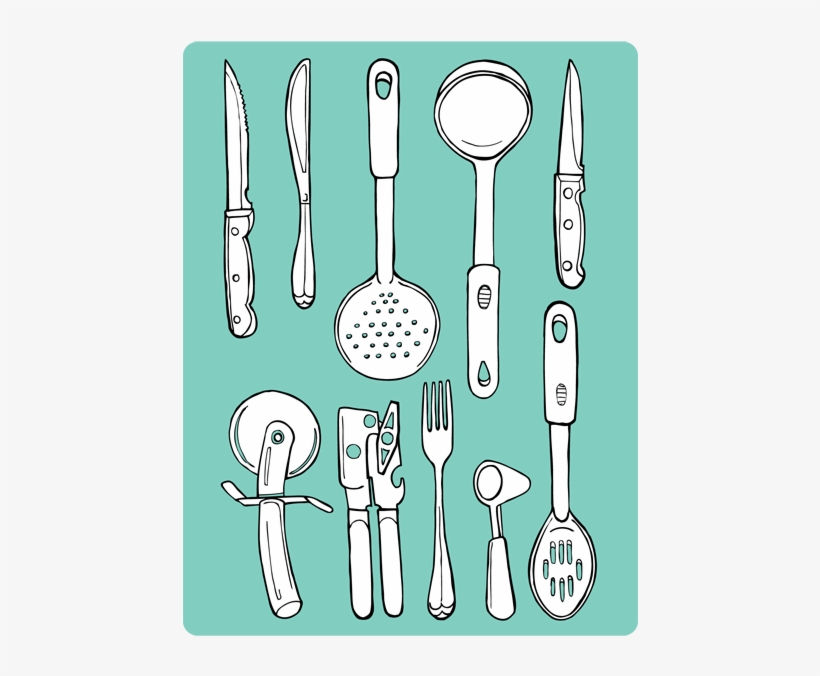 All My Things Drawn By Heather Diane Via@http - Kitchen Tools Illustration, transparent png