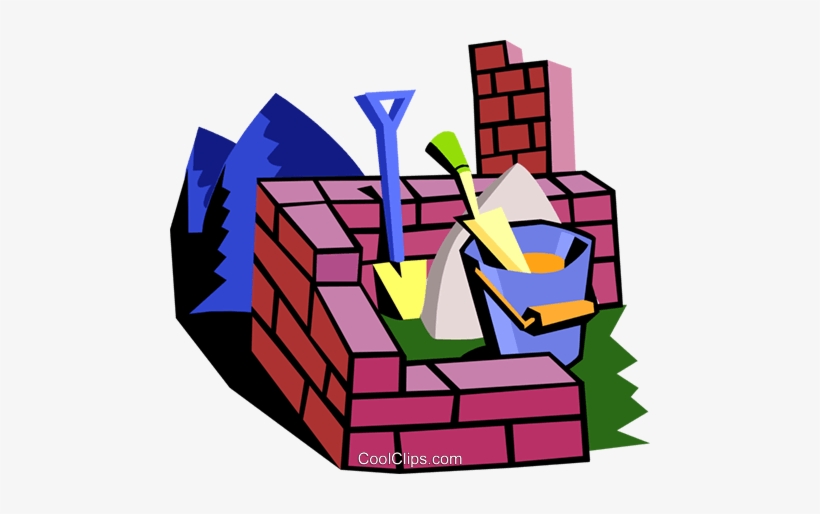 Brick Wall With Construction Tools Royalty Free Vector - Brick, transparent png