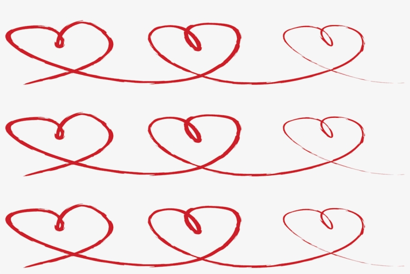 Hand Drawn Heart Chain - Line Art, transparent png