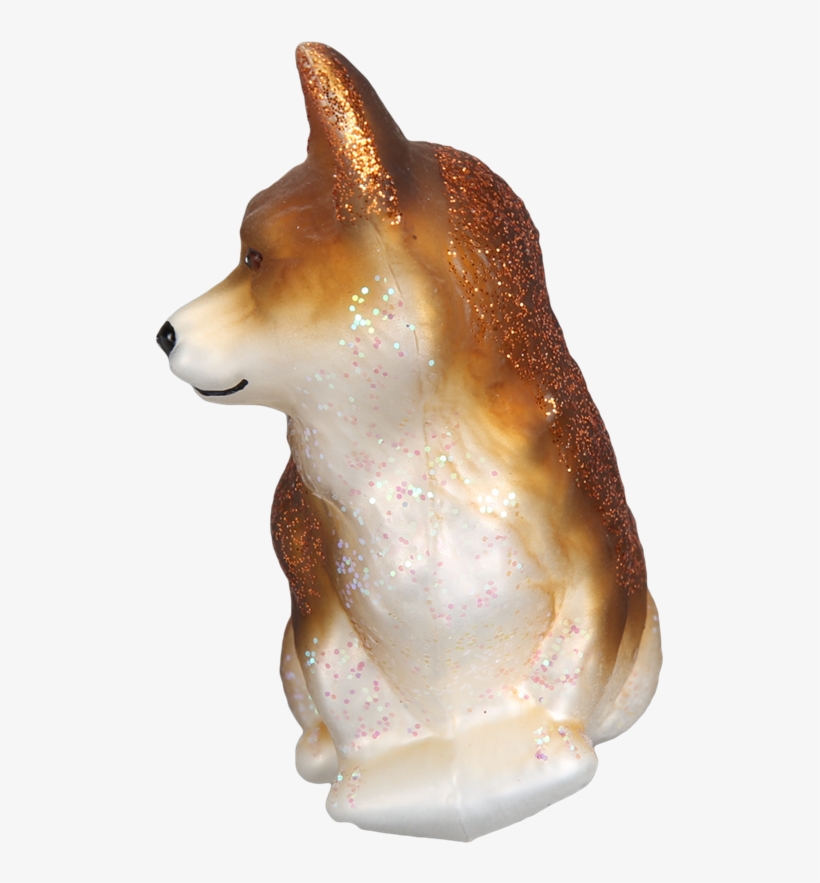 3.5" Old World Christmas Pembroke Welsh Corgi Glass, transparent png