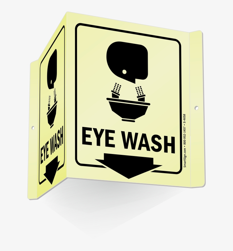 Eye Wash Sign - Smartsign By Lyle Smartsign Projecting Aluminum V-sign,, transparent png