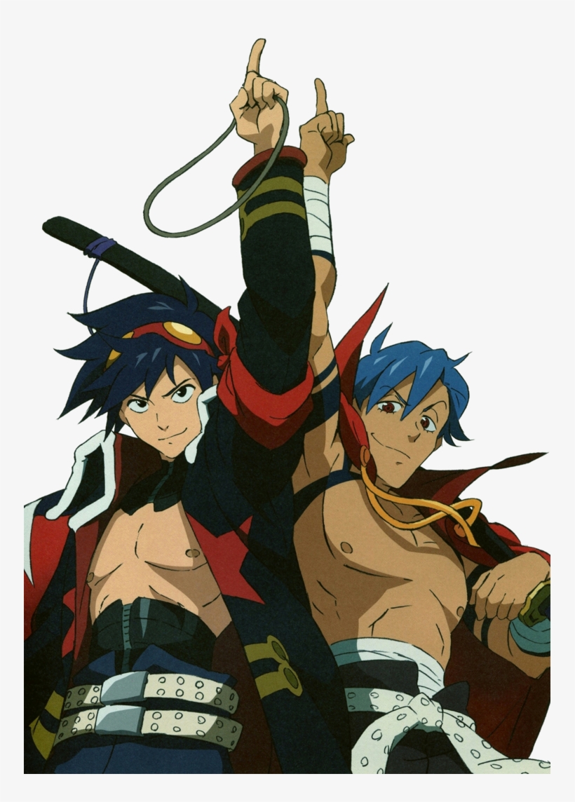 Gurren Lagann Kamina And Simon - Tengen Toppa Gurren Lagann Simon Y Kamina, transparent png