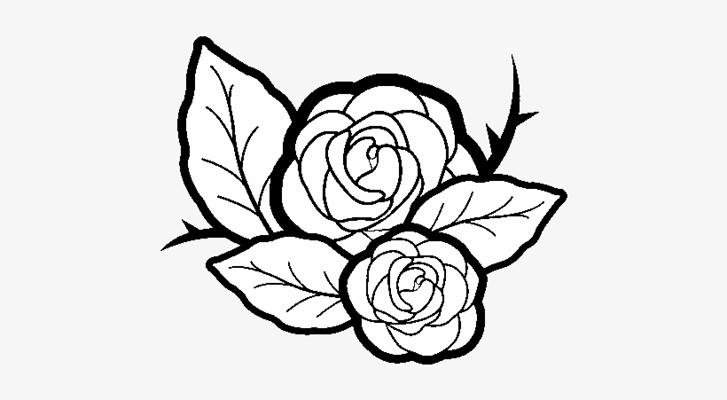 Dibujo De Dos Rosas Para Colorear - Desenho De Duas Rosas, transparent png
