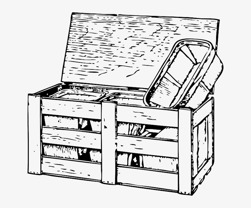 Box, Outline, Wooden, Vegetables, Wood, Tomato, Veggies - Drawings Of Crates Of Tea, transparent png