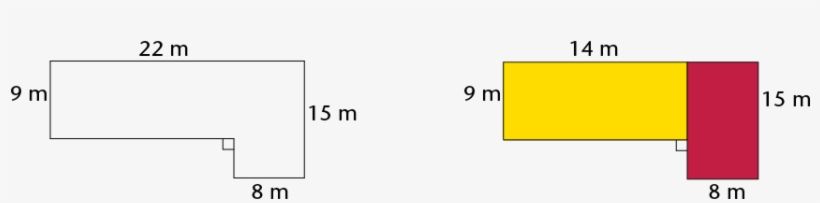 Area Of The Room = Area Of Yellow Rectangle Area Of - Area Of Two Rectangles, transparent png