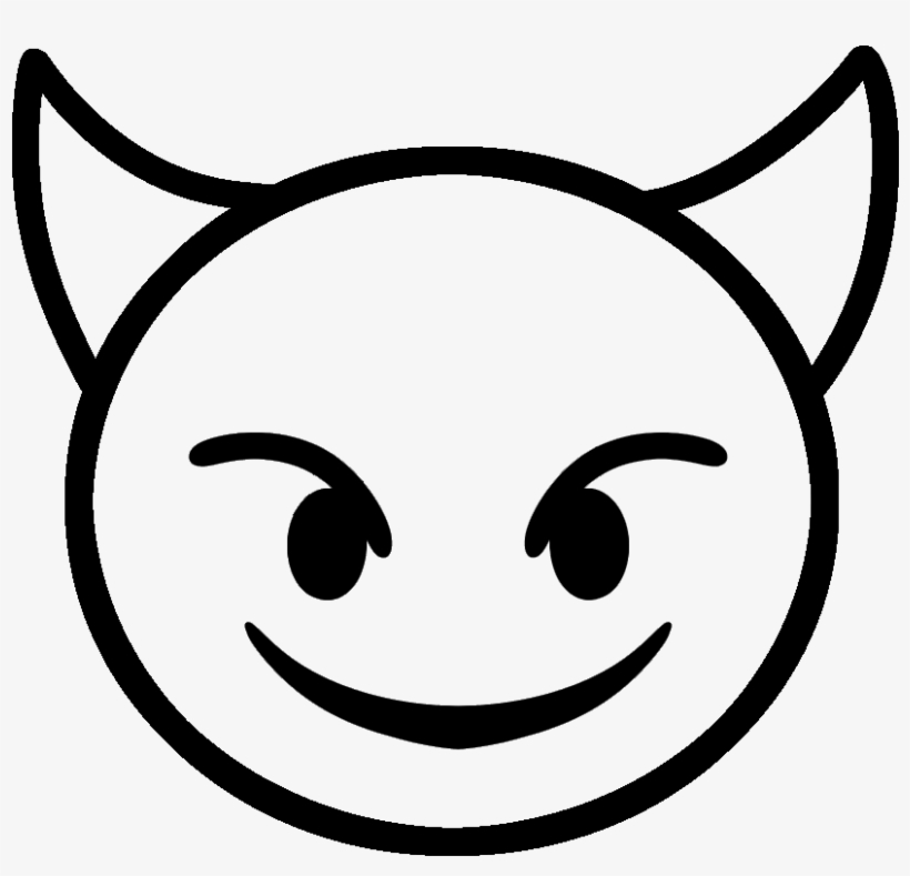 Devil Emoji Vinyl Decal - Devil Emoji Coloring Page, transparent png