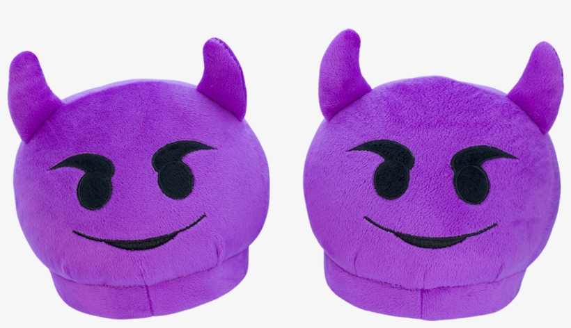 Emoji Slippers - Purple Devil - Devil, transparent png