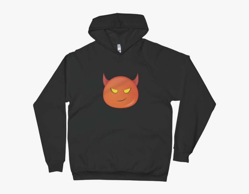 Expressive Red Devil Emoji Unisex Pullover Hoodie - You Can't Think And Hit, transparent png
