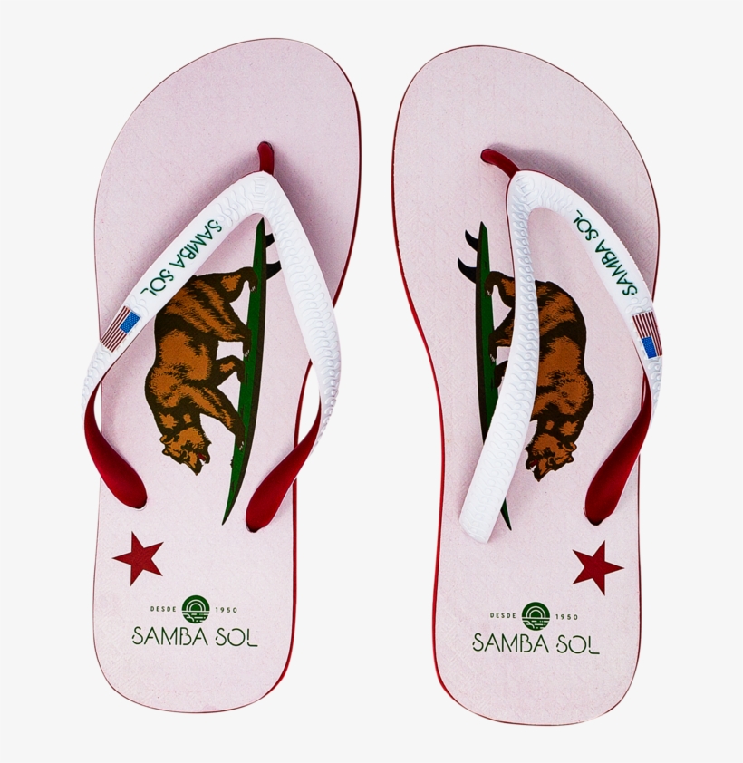 Men's Beach Collection Flip Flops - California Grunge Style Flag, transparent png