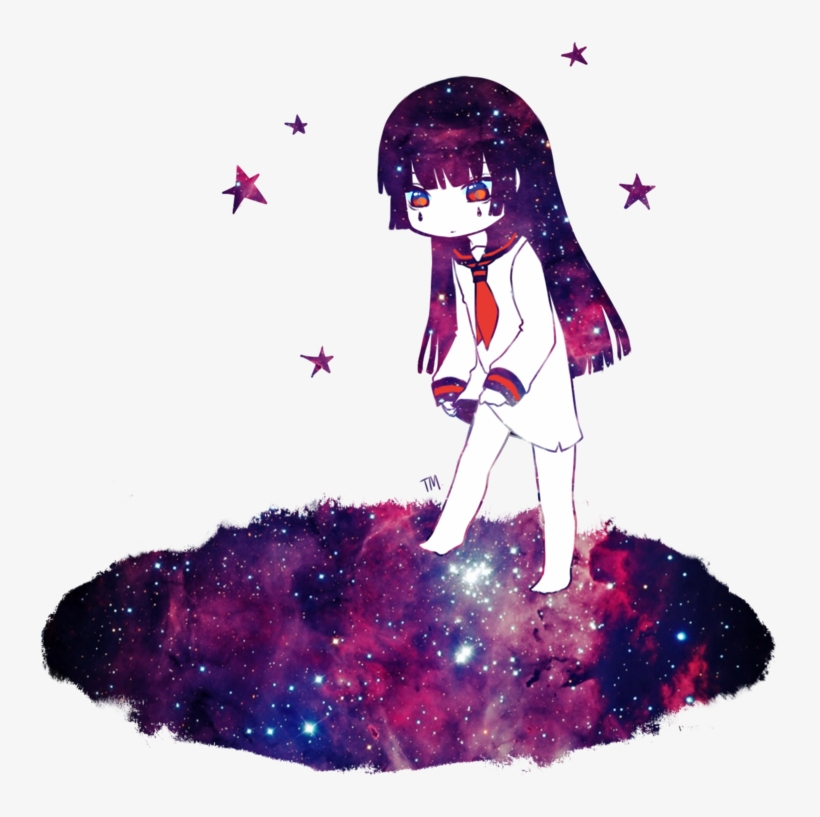 Girl By Tokyomenace On - Galaxy Anime Girl Transparent, transparent png