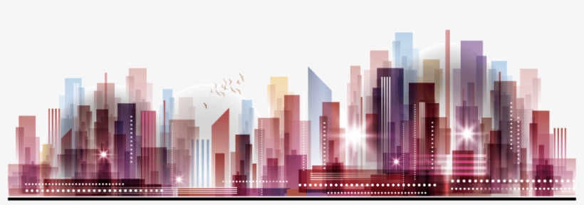 City Cityscape Watercolor Watercolor Ftestickers - Colorful Vector Png City, transparent png