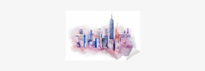 Watercolor Drawing Cityscape Big City Downtown, Aquarelle - Ciudad En Acuarela, transparent png