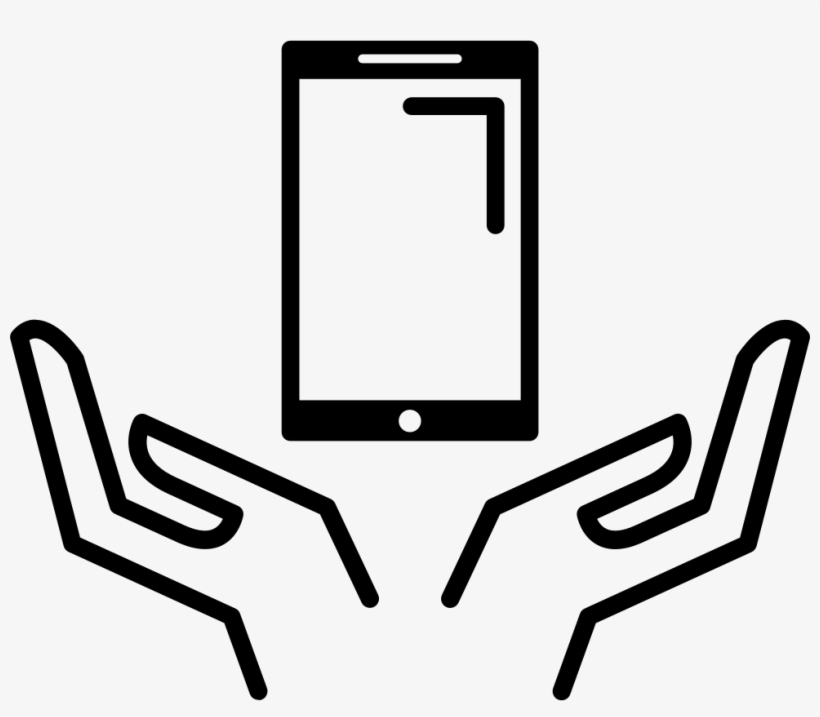 Open Hands Catching Mobile Phone Comments - Icon, transparent png