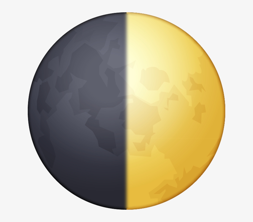 First Quarter Moon Emoji - First Quarter Moon Png, transparent png