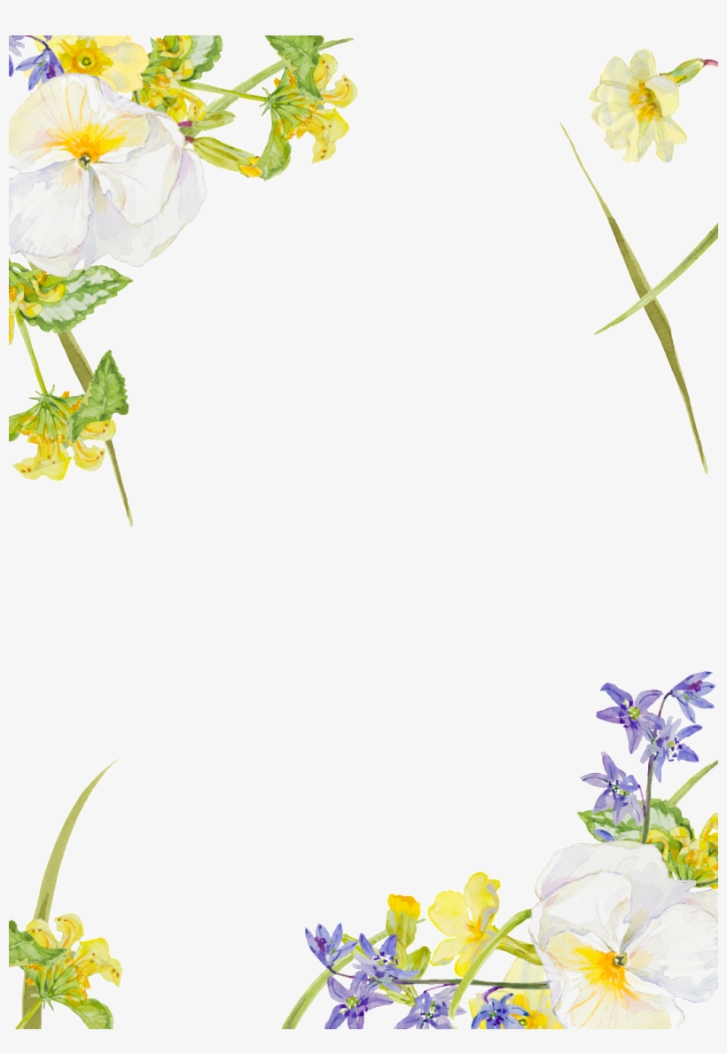 Purple White Flower Plant Watercolor Hand Painted Transparent - Yellow, transparent png