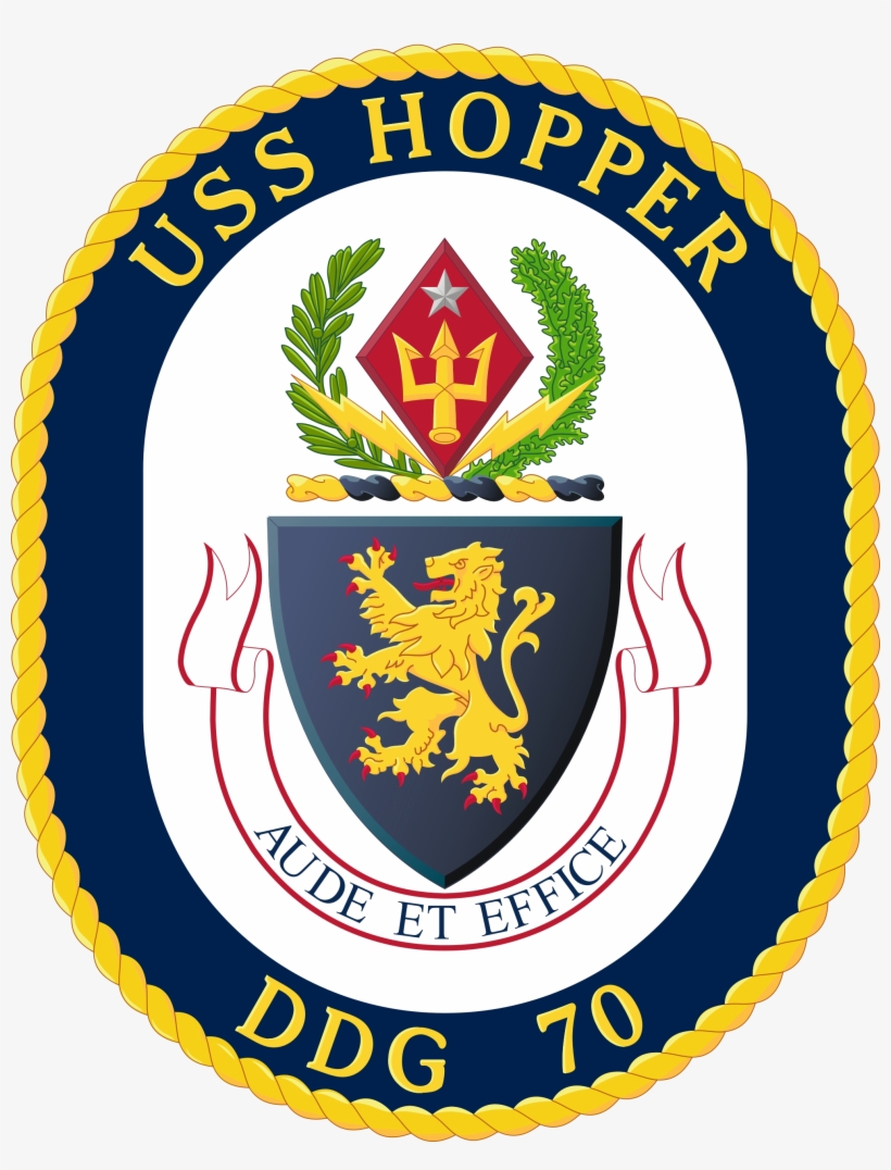 M Crest Png - Navy Uss Hopper Ddg-70 License Plate, transparent png