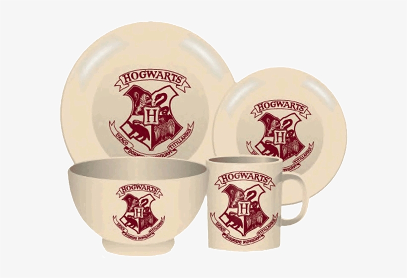 Harry Potter - Hogwarts Crest 4 Piece Ceramic Dinner, transparent png