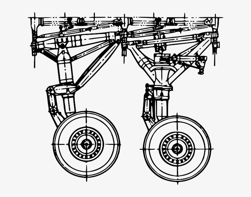 Black, Plane, Gear, Gears, Landing, Wheels, 225, Wheel - Landing Gear Clip Art, transparent png