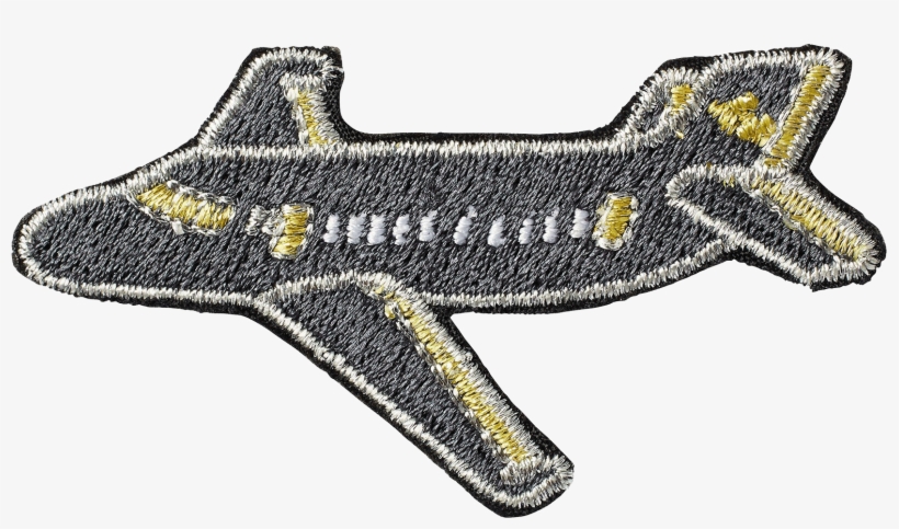 Black Gold Airplane Sticker Patch V=1536355074 - Embroidered Patch, transparent png