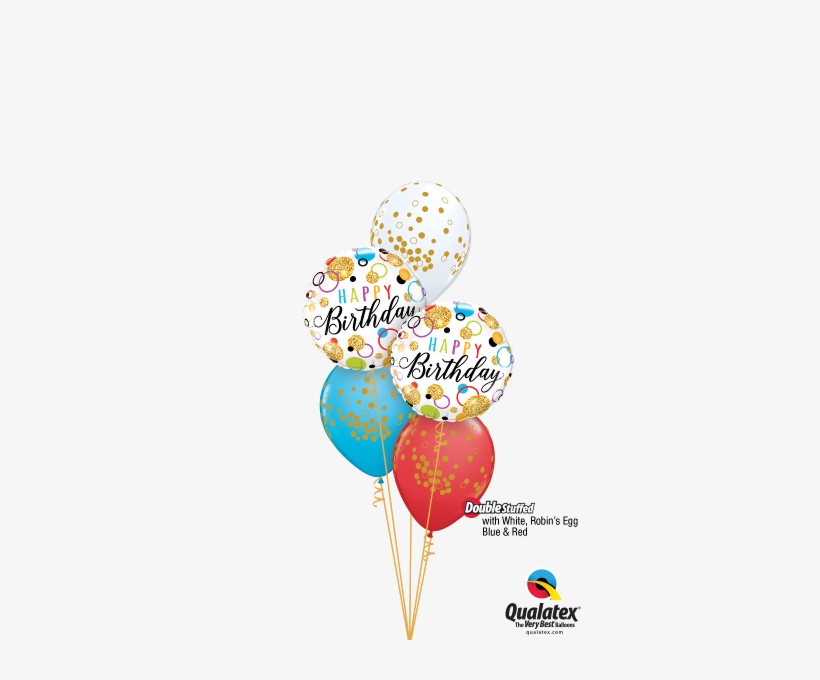 Glitter Birthday Dots Bouquet - 15cm Qualatex Quick Link Balloons Assorted Colours, transparent png