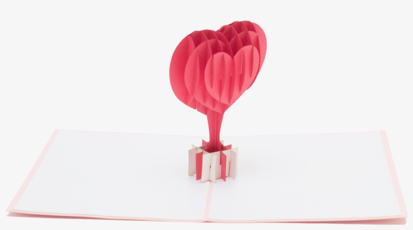 Red Balloon Heart Pop Up Card - Heart, transparent png