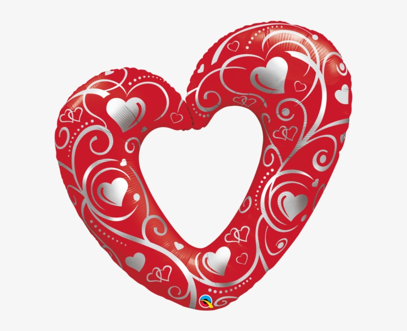 Hearts & Filigree Red Balloon - 42" Hearts And Filigree Red Balloon - Mylar Balloons, transparent png