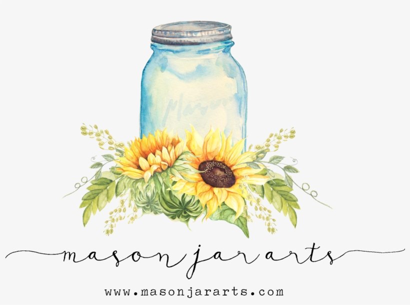 Drawn Mason Jar Sunflower Png - Buynandm Paper For Decoupage Vintage Style And Decoupage, transparent png