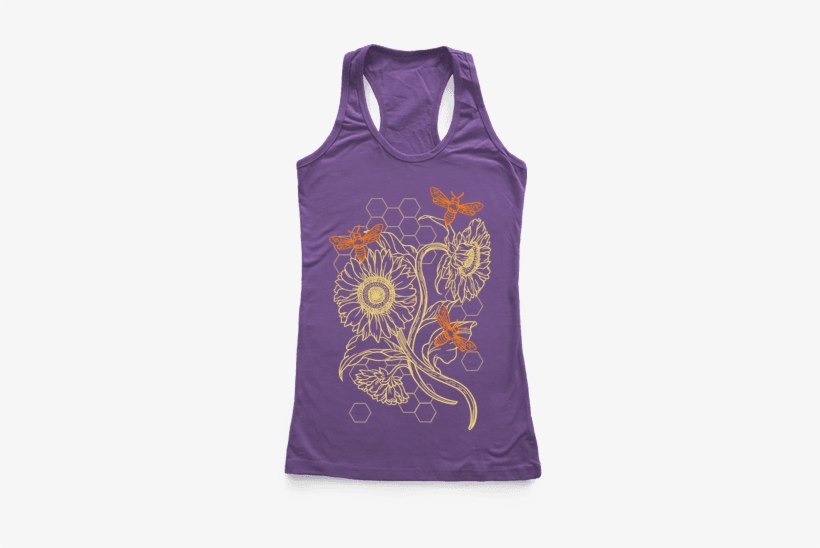Honeybees & Sunflowers Racerback Tank Top - Bachelorette Tank Tops, transparent png