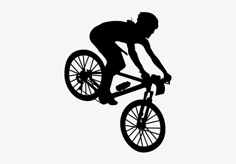 Mountain Biker Silhouette Sticker - Mountain Biker Silhouette, transparent png