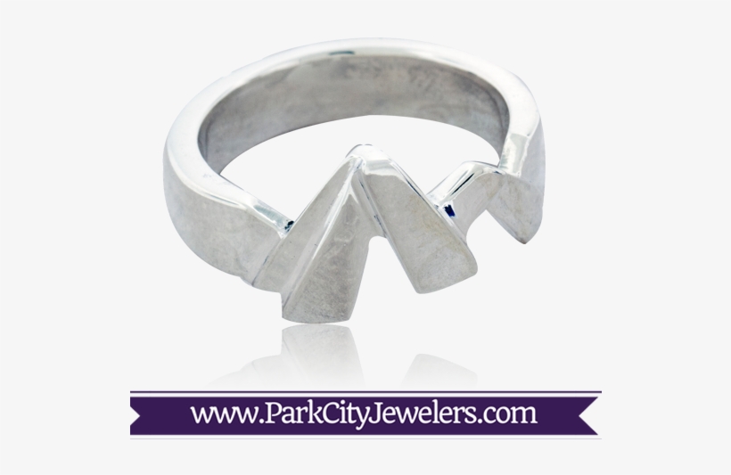 Sterling Silver Mountain Silhouette Band, transparent png