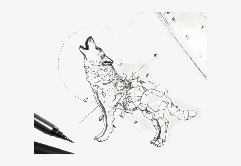 Dog Sketchy Stories - Kerby Rosanes Geometric Wolf, transparent png