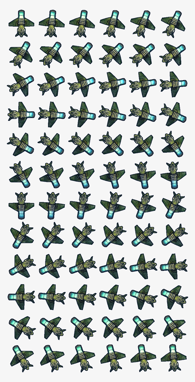 Ship360 128 - Sprite Sheet Space Ship, transparent png