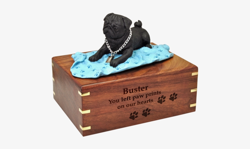 Wholesale Pug, Black On Blanket Urn Engraved With Name - Pug, transparent png