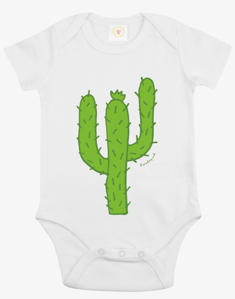 Cactus Baby Bodysuit In White - Cactus On White Shirt, transparent png