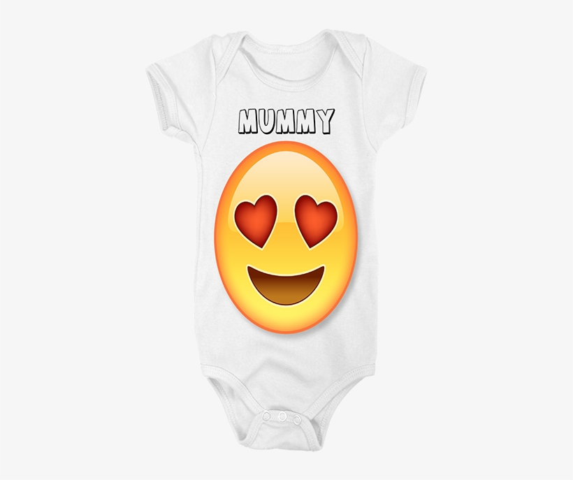 Love Heart Emoji Customised Baby Grow - Love, transparent png