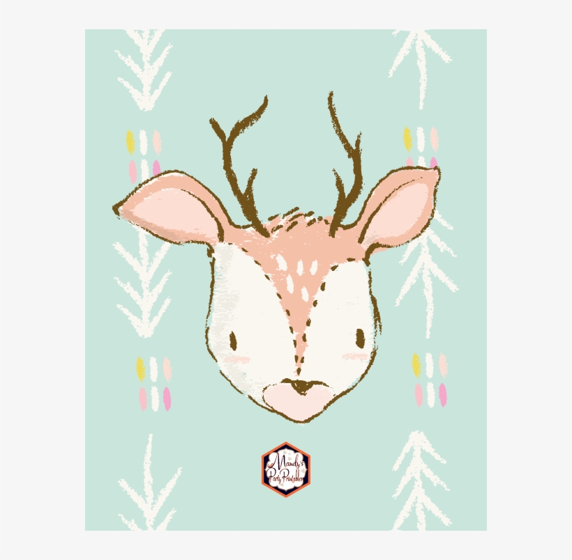 Woodland Animal Nursery Prints - Deer, transparent png
