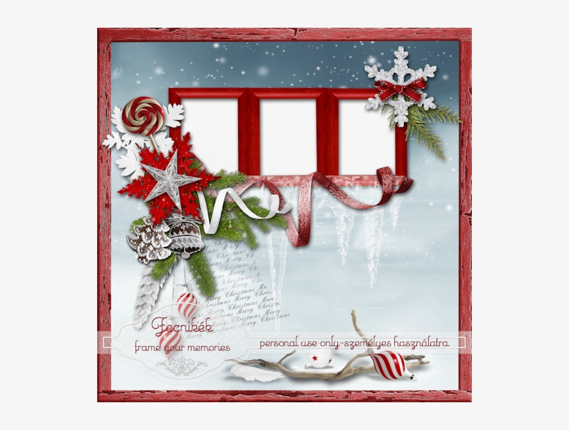 Red Frame Christmas Qp - Christmas Card, transparent png